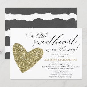 Invitation Douche par Mail Moderne or noir neutre genre