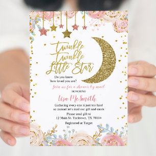 Invitation Douche par Mail Twinkle Little Star Baby shower