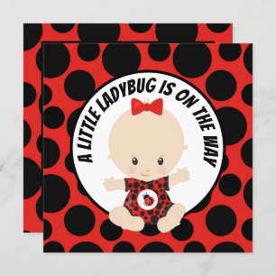 Invitation douche pour bébé fille ladybug