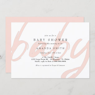 Invitation Douche pour bébé moderne et minimaliste Pastel Pin