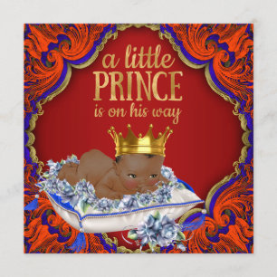 Invitation Douche pour bébé royal africain-américain