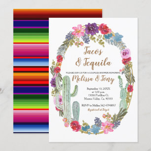 Invitation Douche pour les couples mexicains de tacos et de c