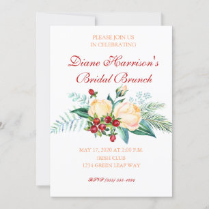 Invitation Douche rose et Berry Watercolor