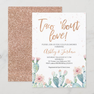 Invitation Douche Rose Gold Taco ''sur Love Couples