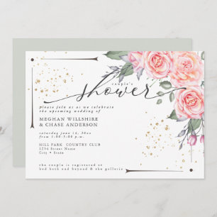 Invitation Douche Rustique Couple's Dusty Green Foliage Invit