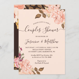 Invitation Douche Victoria Blush Floral Mariage Couples