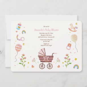 Invitation Douche vintage pour bébé