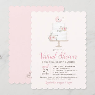 Invitation Douche virtuelle longue distance Gâteau à percussi