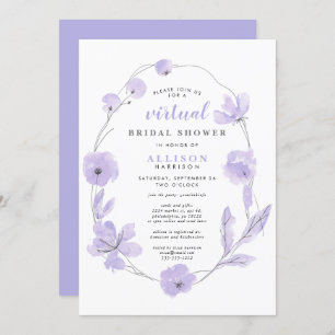 Invitation Douche virtuelle nuptiale Aquarelle florale de l