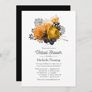 Invitation Douche virtuelle vintage Halloween Floral