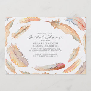 Invitation douches nuptiales tribales à l'aquarelle de Boho