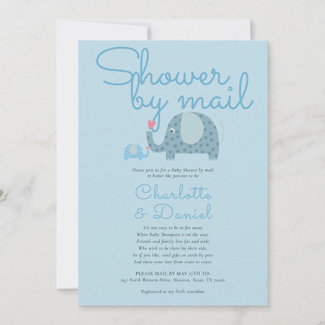 Invitation Douchez par la poste Sprinkle de longue distance (Devant)