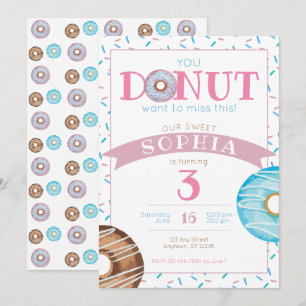 Invitation Doughnut de beigne douce arrose l'invitation d'ann