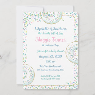 Invitation Doughnut et bonbons arroser bébé garçon douche