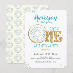 Invitation Doughnut One Sweet 1er Anniversaire