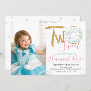 Invitation Doughnut Two Sweet 2nd Birthday Party Photo