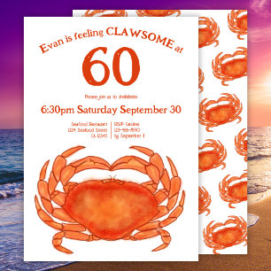 Invitation Douille de fruits de mer sur mesure 60e anniversai