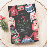 Invitation Douleur moche | Noël Fête Chalkboard<br><div class="desc">[Tout le texte est modifiable sur ces invitations à la fête de Noël!] Vilaine fête de vacances en chandail! Un design de soirée costume, parfait pour le plaisir festif en famille! Parfait pour Noël, fête de vacances, fête du ménage, éléphant blanc, Père Noël secret, fête du pyjama, fête d'anniversaire, et...</div>