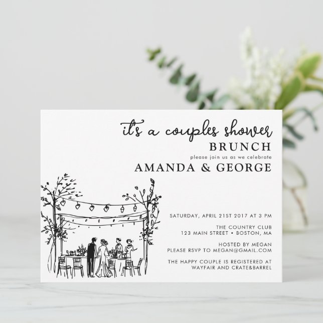 Invitation douteuse pour un brunch de douche de co (Debout devant)