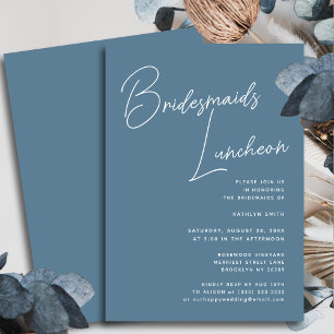 Invitation Douteux Bleu Whimsical Script Bridesservantes Déje