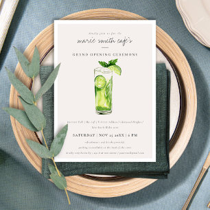 Invitation d'ouverture de Cute Lemon Drink Mint Gr