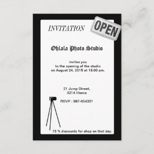 Invitation d'ouverture Photo Studio