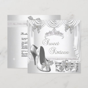 Invitation Doux 16 16e Anniversaire Argent Blanc