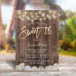 Invitation Doux 16 Fleurs de marguerite rustique Bois de gran<br><div class="desc">Sweet 16 Fleurs De Faisée Rustique Barn Invitations En Bois.</div>