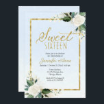 Invitation Doux 16 Floral Blanc Sur Bleu Dusty<br><div class="desc">Délicat, floral blanc sur bleu poussiéreux, invitations à la fête d'anniversaire sweet sixteen. Facile à personnaliser avec vos détails. Contactez-moi par conversation si vous avez des questions sur l'oeuvre ou avez besoin d'une personnalisation. Vérifiez la collection pour plus d'éléments. VEUILLEZ NOTER : Pour obtenir de l'aide sur les commandes, l'expédition,...</div>