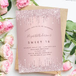 Invitation Doux 16 gouttes roses roses poussiéreuses<br><div class="desc">Une invitation moderne, élégante et glamour pour une soirée Sweet 16, 16e anniversaire de fille. Un rose poussiéreux, arrière - plan rose avec fausse goutte de parties scintillant, la peinture goutte à goutte. Le nom est écrit avec un script de style écrit à la main. Personnalisez et ajoutez les détails...</div>