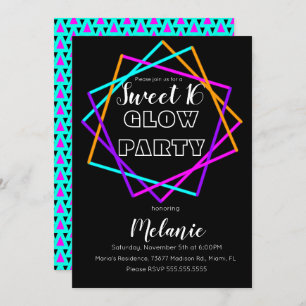 Invitation Doux 16 Neon Lumineuse Dans Le Laser Multi Foncé