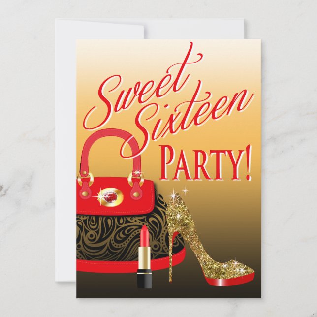 Invitation Doux 16 Parties scintillant de la part Stiletto Pu (Devant)