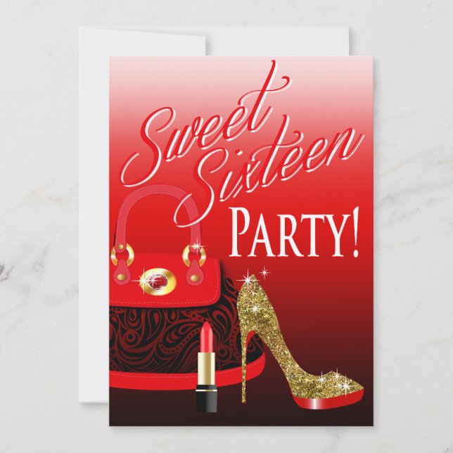Invitation Doux 16 Parties scintillant de la part Stiletto Pu (Devant)