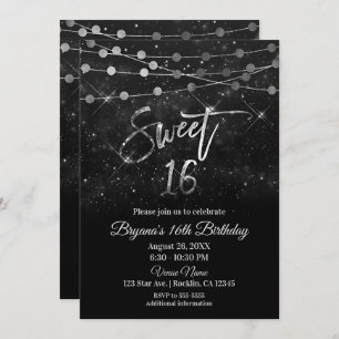 Invitation Doux 16 Seize Lumières à étincelles Noir et Argent