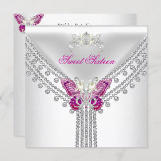 Invitation Doux 16 Seize Papillon blanc rose
