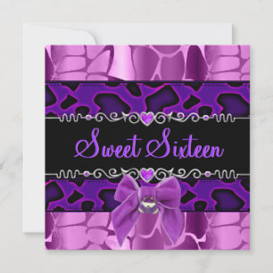 Invitation Doux 16 Seizième Anniversaire Violets Rose Violet 