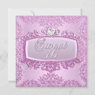 Invitation Doux 16 Sweet sixteen Joli Coeur rose