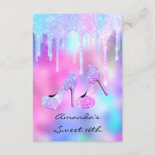 Invitation Doux 16e 15e gouttes Holographique Roses talons ha