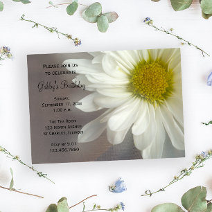 Invitation Doux Blancs sur Grey Anniversaire