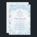 Invitation Doux Bleu Saison Douce 15e Anniversaire<br><div class="desc">Saison de vacances bleu doux 15e anniversaire Invitation</div>