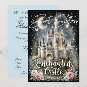 Invitation Doux Château Enchanté de Seize Étoiles Brillantes