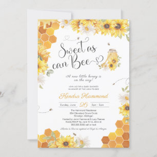 Invitation Doux comme peut Bee, Petit Baby shower d'abeille d