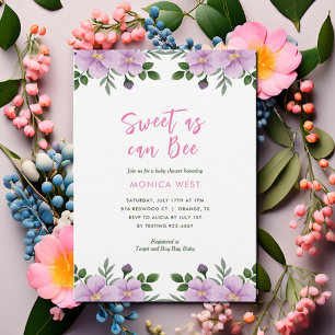 Invitation Doux comme peut être Floral Girl Baby shower