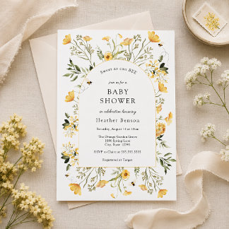 Invitation Doux comme peut être jaune floral archée Baby Show