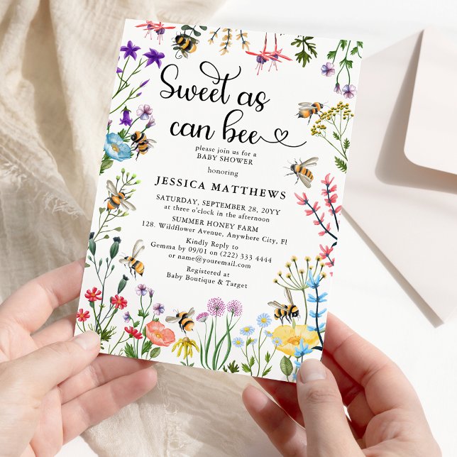 Invitation Doux comme peut l'être une abeille Fleur sauvage B (Créateur téléchargé)