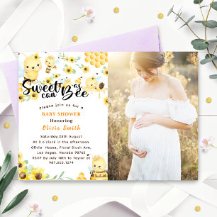 Invitation Doux comme une ruche Bébé Shower Photo jaune