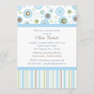 Invitation doux de baptême de point de polka de