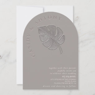 Invitation Doux feuille tropicale en relief simple