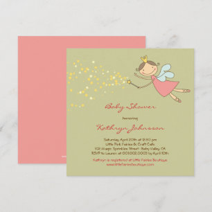 Invitation doux lunatique de baby shower de fée et