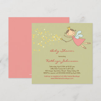 Invitation doux lunatique de baby shower de fée et